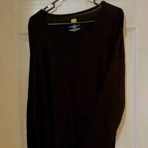 WonderWink Long Sleeve Black Underscrub T shirt; size 3x